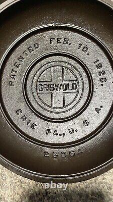 Cocotte en fonte Antique Griswold n°6 avec couvercle, entièrement marquée