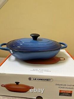 Couvercle de four à casseroles Le Creuset en fonte ovale bleu myrtille Signature 31 3,75L.