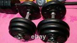 Dumbbells Weights Set Gym 118 Lb Haltell Set Fonte Pour Les Plaques De Presse De Banc