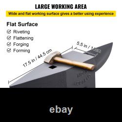 EN: VEVOR Cast Iron Anvil, 132 Lbs(60kg) Single Horn Anvil with Large Countertop and <br/>FR: Enclume en fonte VEVOR, 132 livres (60 kg) Enclume à un seul corne avec grand dessus de comptoir et