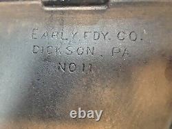 Early Foundry Company #11 Cast Iron Gridle Avec Des Barres Anti- Warp, Dickson, Pa