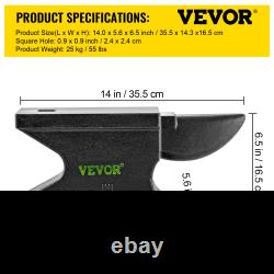 Enclume en fonte VEVOR, 55 livres (25 kg) avec un seul corne et une enclume de 8,6 x 4,1 pouces