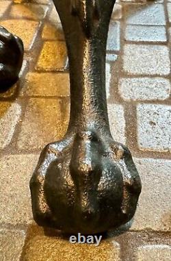 Ensemble de 4 pieds de table en fer forgé antique avec griffes en forme de pied, 10,75 pouces de hauteur