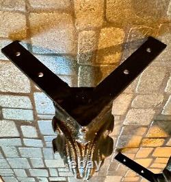Ensemble de 4 pieds de table en fer forgé antique avec griffes en forme de pied, 10,75 pouces de hauteur