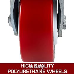 Ensemble de 4 roulettes lourdes robustes en polyuréthane sur roues en fonte sans marque de 6 pouces
