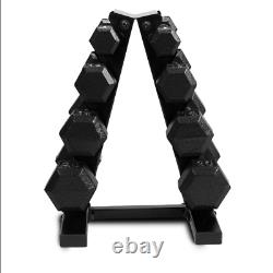 Ensemble de haltères 4 paires avec support en A en fonte pour la musculation 100 lbs