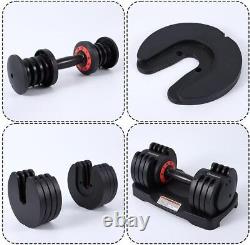 Ensemble de haltères réglables 2Pcs Paires de 50lbs poids d'exercices Entraînement de gymnase à domicile