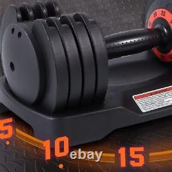 Ensemble de haltères réglables 2Pcs Paires de 50lbs poids d'exercices Entraînement de gymnase à domicile