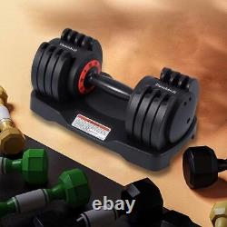 Ensemble de haltères réglables 2Pcs Paires de 50lbs poids d'exercices Entraînement de gymnase à domicile