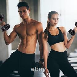 Ensemble de haltères réglables 2Pcs Paires de 50lbs poids d'exercices Entraînement de gymnase à domicile