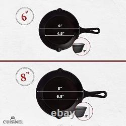 Ensemble de poêles en fonte Cuisinel, 4 pièces, 6 + 8 + 10 + 12 pouces