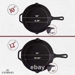 Ensemble de poêles en fonte Cuisinel, 4 pièces, 6 + 8 + 10 + 12 pouces