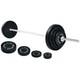 Ensemble De Poids Standard De 95 Lb, Disques En Fonte Et Barre De 5 Pieds Avec Verrous En étoile, Noir