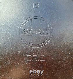 Extrêmement Rare Griswold Erie # 13 Dutch Oven Slant Logo 1920's Pat# 2635 & 2637
