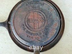Fabricant de gaufrier en fonte Griswold #8 Antique non utilisé avec base 975