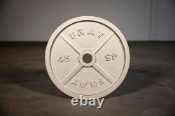 Fray Fitness 45lb Pound Paires Olympic Barbell Weight Plaques Cast Iron Home Gym