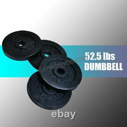 Full Metal 105lb Dumbbells Réglables 2 X 52.5 Lbs Black Plated Dumbbells