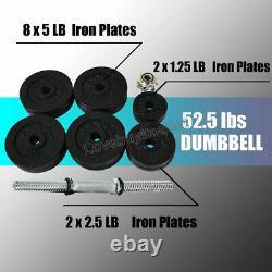 Full Metal 50lb 52.5lb Ajustable Dumbbell Poids Fitness Lifting Workout Pro