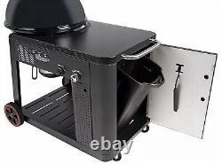 Grill à charbon de bois de grande taille de la série Pro avec grilles en fonte et assistance au gaz et plateau de table