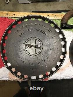 Griswold Sad Iron Heater 1313 Avec 4 Lb Sad Iron Et Sad Iron Trivet 1502 Set