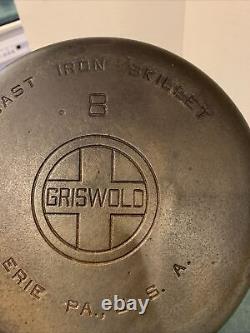 Griswold Vintage en Fonte Chromée #8 704 S Niveau Nettoyé/Assaisonné