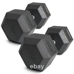 Haltères Titan Fitness 100 lb paire, haltères hexagonaux en caoutchouc noir revêtu