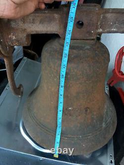 Heavy Antique Cast Iron Church School Bell 30kg 65lbs Rare Original Vickers A/f