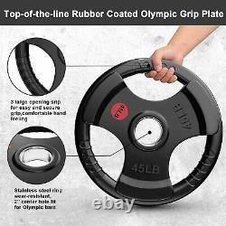 Jovego 2 Fitness Olympic Rubber Bumper Plaque De Poids 25/45lbs Barbell Gym