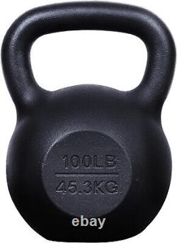 Kettlebell en fonte revêtu de poudre Signature Fitness 100 livres poids force