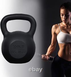 Kettlebell en fonte revêtu de poudre Signature Fitness 100 livres poids force