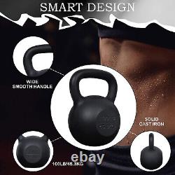 Kettlebell en fonte revêtu de poudre Signature Fitness 100 livres poids force