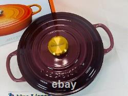 La Cocotte Le Creuset Signature 20cm 7-3/4 2-3/4 qt avec Bouton en Or Figué en Fonte