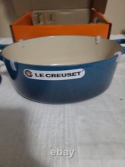 Le Creuset 4.5 Qt Round Dutch Oven Deep Teal Blue Émaillé Fonte- Grand Gift