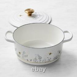 Le Creuset Ruche d'Abeille Blanche Rare Cocotte Ronde en Fonte 4,5 litres Neuf