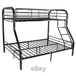 Lits Superposés En Métal Lits Cadre Charge De 250lbs Double Plus Full Size Ladder Kid Dorm Chambre