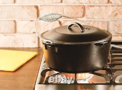 Marmite en fonte néerlandaise L8DO3 (5 litres) et outil de cuisson 4 en 1 pour marmite néerlandaise de camping