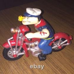 Motocyclette Popeye en fonte patinée Fatboy Rider HOTROD Collectionneur 4+ LBS CADEAU