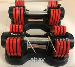 Mtrendy 5-25 Lbs Adjustable Dumbbell Red Single Or Pair Weight Workout Exercise