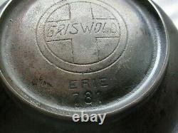 Nice Antique Griswold Cast Iron No. 3 Scottch Bowl 781 Erie Slant Logo Bail Handl