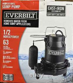 Nouveau pompe de puisard en fonte Everbilt de 1/2 HP