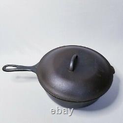 Old Cast Iron Wagner Ware Sidney O Poulet Friteuse Poêle 1088 Couvercle 10 8g 3x10
