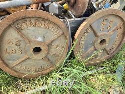 PAIRE de disques de poids olympiques en fonte standard de 45 lbs