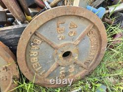 PAIRE de disques de poids olympiques en fonte standard de 45 lbs