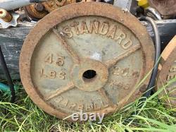PAIRE de disques de poids olympiques en fonte standard de 45 lbs