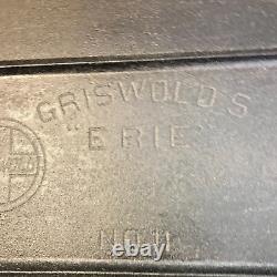 PA Erie Pennsylvanie-#11 Griswold's ERIE Griddle-Slant Logo-RARE! (KTCN) 
 
<br/>	
 	 <br/>	Traduction en français :   <br/>PA Erie Pennsylvanie-#11 Griddle ERIE de Griswold avec Logo Incliné-RARE! (KTCN)