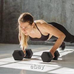 Paire de haltères en fonte recouverts de caoutchouc 25 lbs avec prise antidérapante