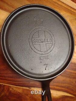 Plaque de cuisson en fonte Griswold n°7, logo incliné, n°737, restaurée