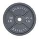 Plaque De Poids Olympique Cap Barbell 100 Lb En Fonte Solide, Revêtement Gris