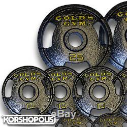 Plaques Olympiques Poids (50-100lb Sets) Home Gym Exercice Cast Iron Golds Gym Nouveau