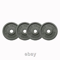Plaques de poids en fonte de 25 lb pour barre olympique de 2 pouces pour la musculation à domicile